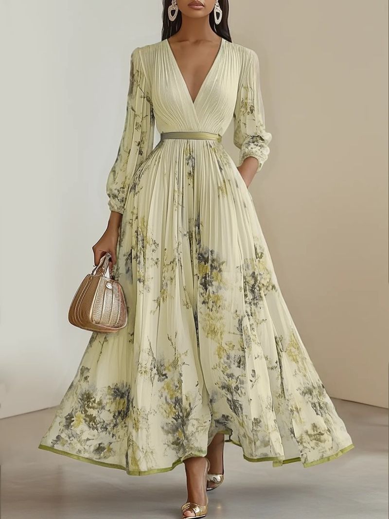 2025 European And American Hot Selling Printed Holiday Dress_voghion.com
