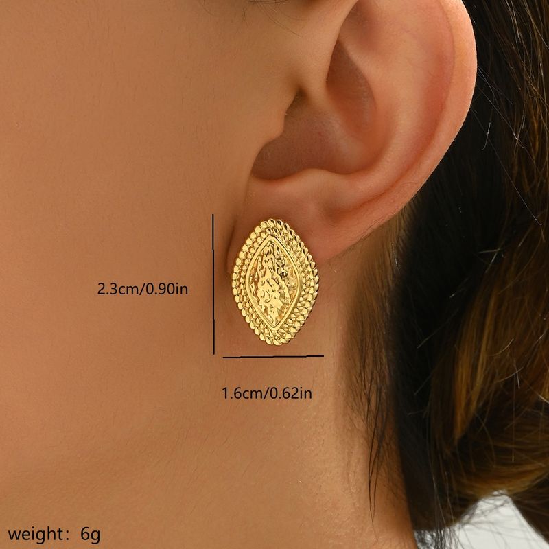 1 paio di orecchini a bottone in acciaio inossidabile geometrici 201 in stile semplice ed elegante_voghion.com