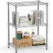 Scaffalatura portaoggetti in filo metallico da 450 libbre, scaffalatura a 3 livelli, organizer in acciaio, per casa, cucina, ufficio, cromata (11,8' P x 17,7' L x 26,3' A)_voghion.com