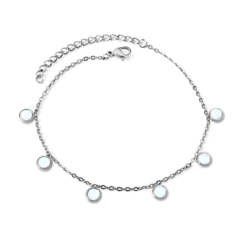 Shell Fashion Trend Creative Minimalist Round Accessor Stainless Steel Anklet Internet Celebrit Same Stle Foot_voghion.com