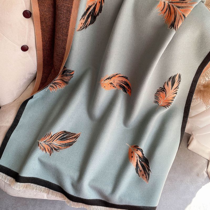 Autumn Winter  Cashmere Short Beard Tassels Thickened and Extended Warm Air Conditioning Shawl Decoration_voghion.com