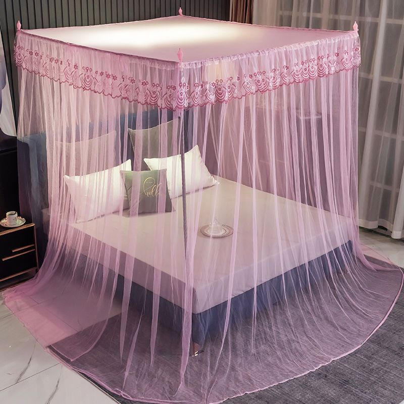 Nova Mosquiteira Criptografada de Três Portas para Uso Doméstico Princesa de Chão 1,5 Palace 1,8 Moldura 1,2 Espessada Tinta_voghion.com