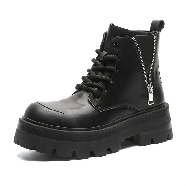 Stivali Martin con cinturino con cerniera laterale, design di nicchia, stivali con testa tonda retrò di alta qualità, stile locomotiva_voghion.com