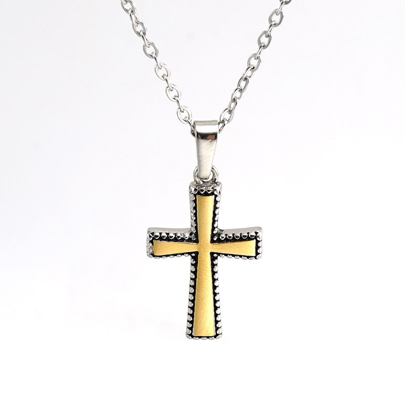 Nuovo design di nicchia Sense Ins Style Collana con croce cubana creativa in acciaio inossidabile leggera_voghion.com