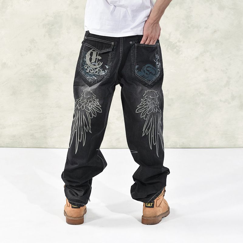 Îmbrăcăminte pentru bărbați toamna și iarna nouă broderie mare de dimensiuni mari comerț exterior vrac plus gras plus hip hop trend gras tip skateboard pantaloni_voghion.com