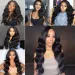 V Part Body Wave Human Hair Wig For Women Brazilian 180% Density 18-32 Inch Wavy Upgrade Natural Black_voghion.com