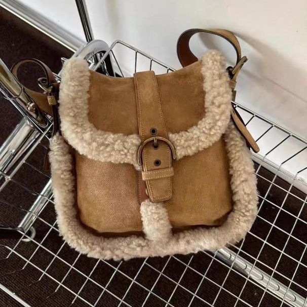 Autumn and winter wool women's bag small popular suede fur shoulder bag_voghion.com