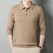 Autumn High-End Wool Collar Long Sleeve Men's Knit Solid Color Middle-Aged Commuter Simple Base Sweater For Men_voghion.com
