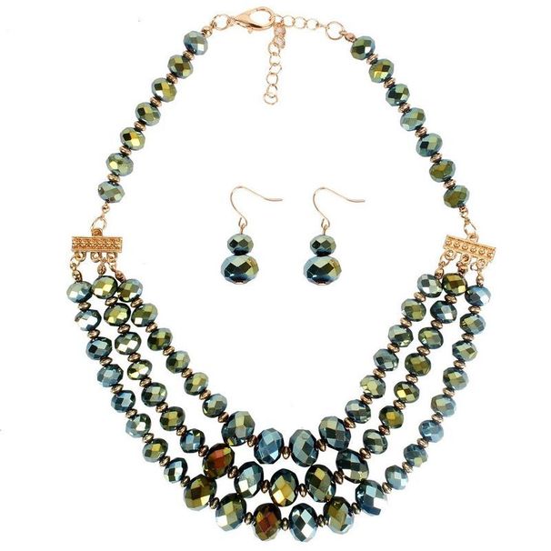 Zwarte waterdruppel ketting Punk kralen kwastje nek ketting sleutelbeen klein geurig oud bos stijl fotografie_voghion.com