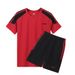 Sportswear set for men, made of polyester, ultra-thin summer clothing, high elasticity, casual, quick drying, men's two-piece set_voghion.com