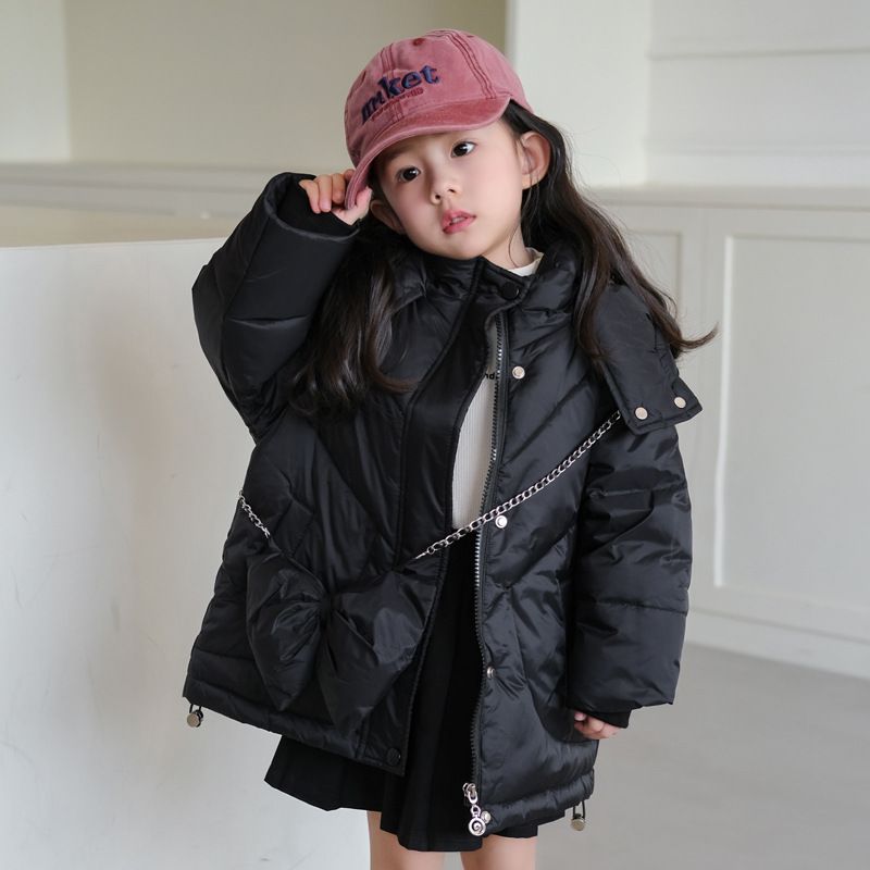 Kurze Steppjacke mit Kapuze für Kinder – Warmer Mantel mit 50 % weißen Entendaunen für Mädchen (4 Farben, 5 Größen)_voghion.com