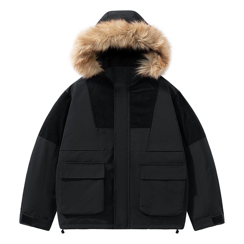Abbigliamento maschile nuovo uomo lungo da lavoro giacca di cotone di alta qualità donna coreano ampio collo di pelliccia cappuccio inverno parka alla moda_voghion.com