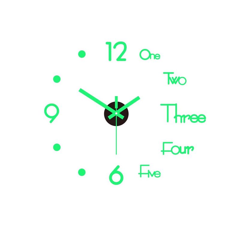 Sienas pulkstenis 3D DIY Moderns dizains Lieli kvarca pulksteņi Modes Pulksteņi Uzlīmes Dzīvojamā istaba Mājas dekors Horloge Gaismas Bezrāmju_voghion.com