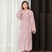 Soft Touch Micro Fleece Hooded Bathrobe Plush Long Spa Robe Absorbent Bathrobe_voghion.com