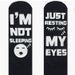 Unisex Black and white dotted eyelashes sleeping face socks i'm not sleeping just resting_voghion.com