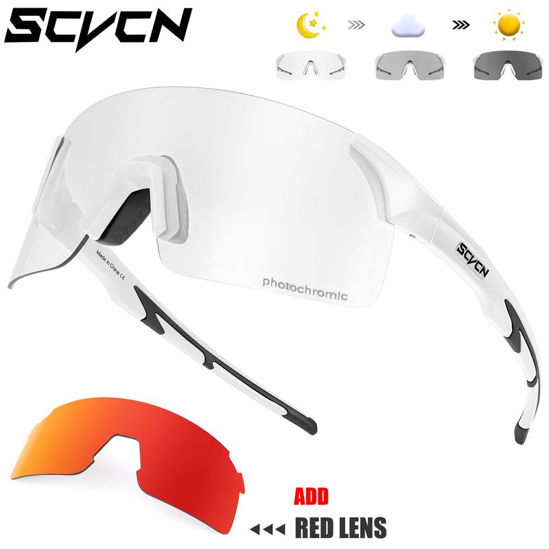 Fashion SCVCN Photochromic Sunglasses Outdoor Sports Bike Cycling Man MTB Climbing Glasses Eyewear Women Driving Bicycle Goggles_voghion.com