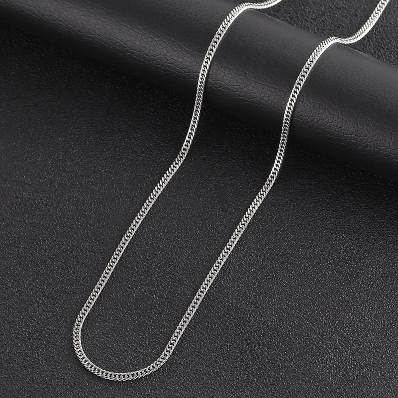 Accessori per gioielli, catena semplice allungata con clavicola in acciaio al titanio, stile cubano hip hop da uomo_voghion.com
