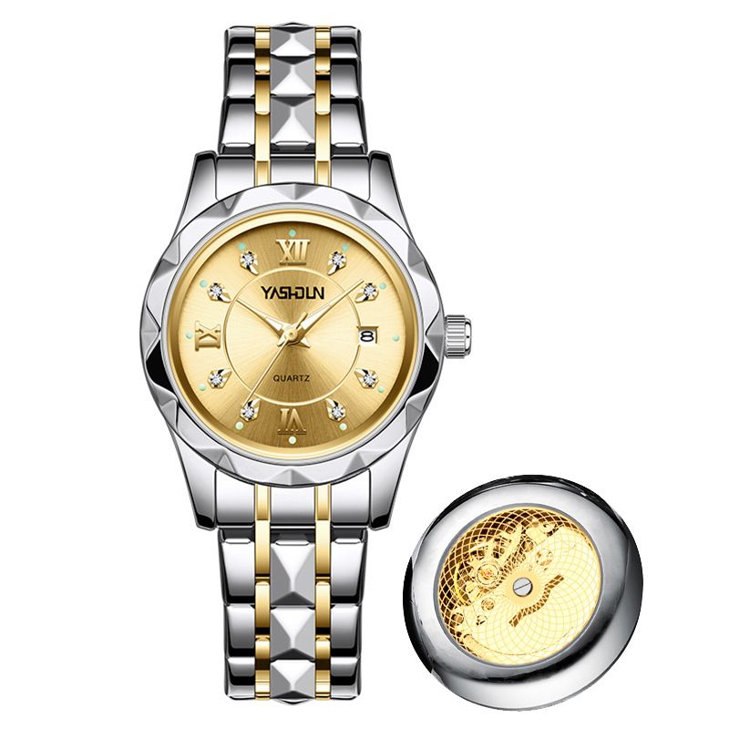 Ladies' Watches, Foreign Trade Cross-border Watches, Fashionable Night Light Steel Strip, Hollow Out Fake Mechanical Watches, Women's Waterproof Cale_voghion.com