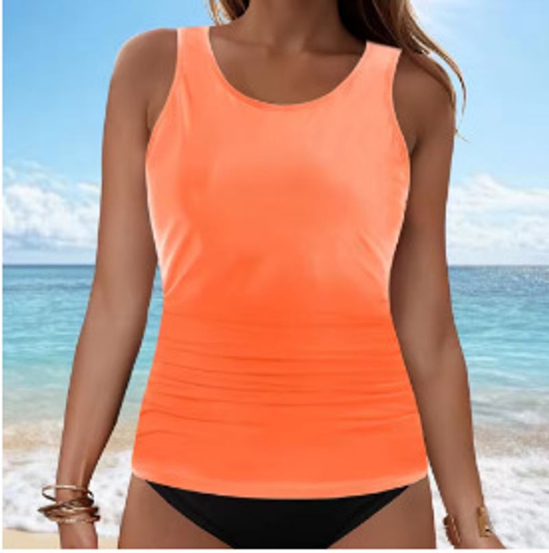 Damenbekleidung Einfarbiger geteilter Badeanzug Einfarbiger sexy Bikini-Strand-Badeanzug mit heißen Quellen Einzeloberteil_voghion.com