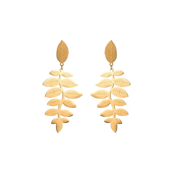 Fashionable New Titanium Steel With Polygonal Leaves, Long Multi-layer Tassel Earrings, Simple And High-end Earrings_voghion.com