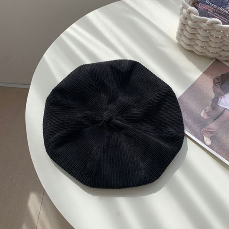 Mode 2024 Herbst Winter Kopfumfang Cord Wolke Hut Frauen Große Version Einfarbig Baskenmütze Mode Lässig Maler_voghion.com