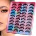 Beauty Health 20 Pairs Handmade Colorful 3d Mink-like False Eyelashes Multilayered Thick Messy Eye Lashes For A Stunning Makeup Effect_voghion.com