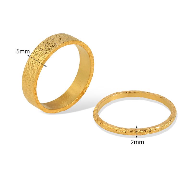 Minimalist Cool Style Wrinkled Tin Foil Textured Hammered Simple Elegant Ring_voghion.com