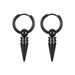 Orecchini a cono appuntito in stile punk, semplici, unisex, in acciaio al titanio nero, con pendente rotondo in acciaio inossidabile transfrontaliero coreano_voghion.com