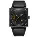 Men's Stylish Square Leather Strap Quartz Watch With Date And Week Display - Japanese PC32 Movement, Mineral Crystal, Stainless Steel Buckle_voghion.com
