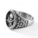 Anello con teschio pirata in acciaio al titanio Dyola per uomo e donna - Gioielli gotici punk hipster, P_voghion.com