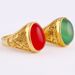 Anello da uomo placcato oro con fiamma viva, ovale grande, rosso e verde, con sabbia dominante, trasmissione dal vivo, in vendita_voghion.com