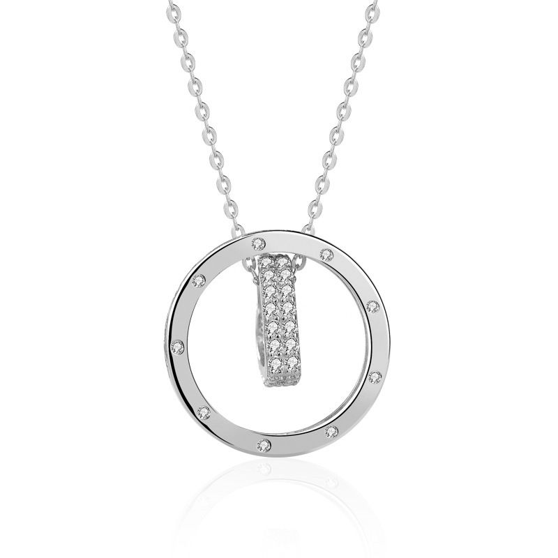 Collana elegante con doppio lucchetto a cuore, in argento sterling 925, minimalista, a strati, con zirconi cubici 4A, per donne e ragazze._voghion.com