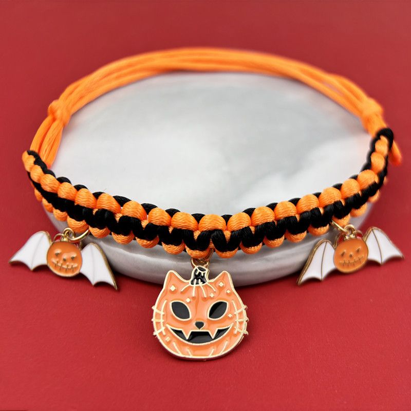 Halloween Haustier Kragen Handarbeit Gewebt Katze Anhänger Kleine Hund Hals Ring Zubehör_voghion.com