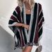 Bump color check lady fringe cape scarf Knitted shawl woman_voghion.com