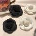 Korean Version Handmade Camellia Small Fragrance Style Brooch Black White Gray Flower Vintage Pin Suit Sweater Accessory_voghion.com