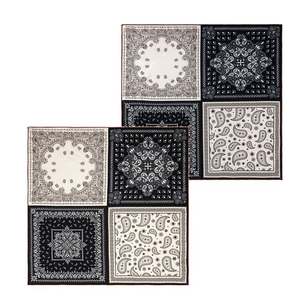 Sciarpa calda in seta e lana con stampa paisley a quattro griglie scura per donna, versatile ed elegante, stampata su entrambi i lati, all'ingrosso_voghion.com