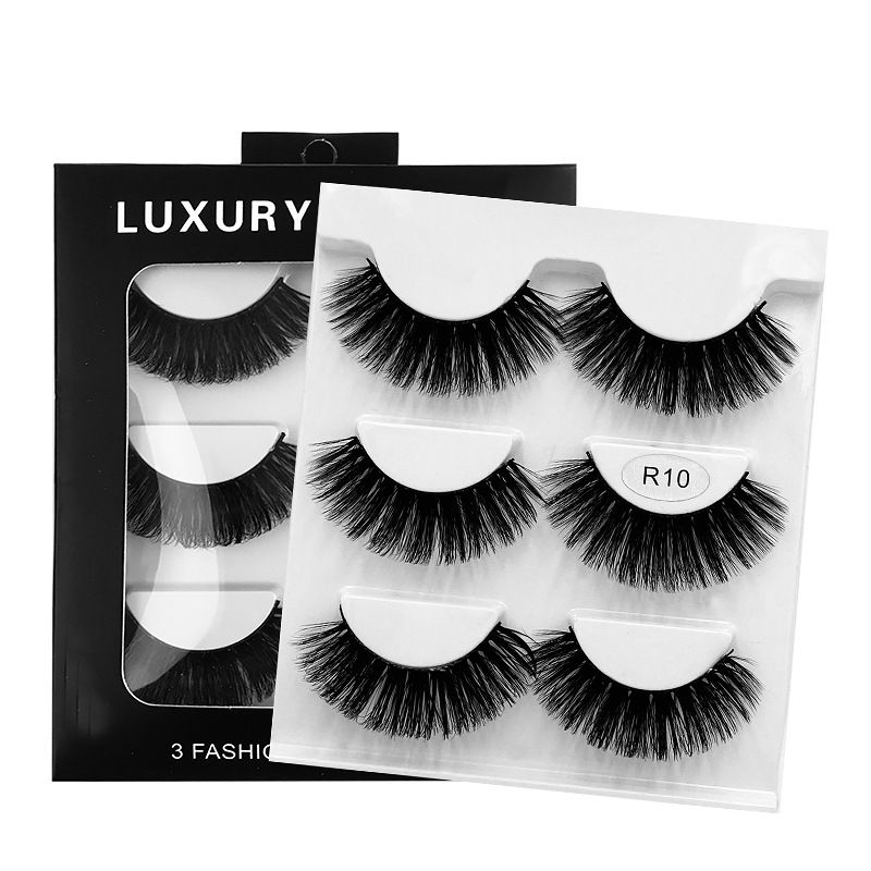 False Eyelashes New Product 3 Pairs Of Fried Hair False Eyelashes Natural Multi Layer Three Dimensional Thick Mink Hair Eyelashes 6D FLUFFY_voghion.com