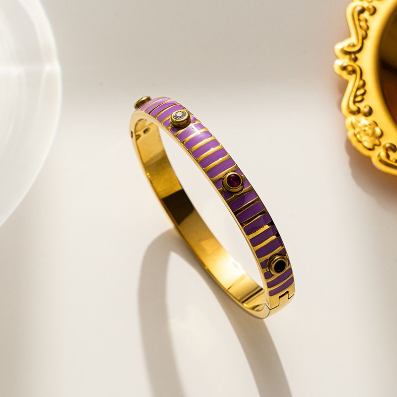Pulsera Bohemia con circonitas y gotas de aceite coloridas de estilo playero para mujer_voghion.com