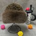 Leopard Print Warm Plush For Women 2024 Autumn Winter Vintage Thickened Cold-Proof Face-Slimming Ear Protection_voghion.com