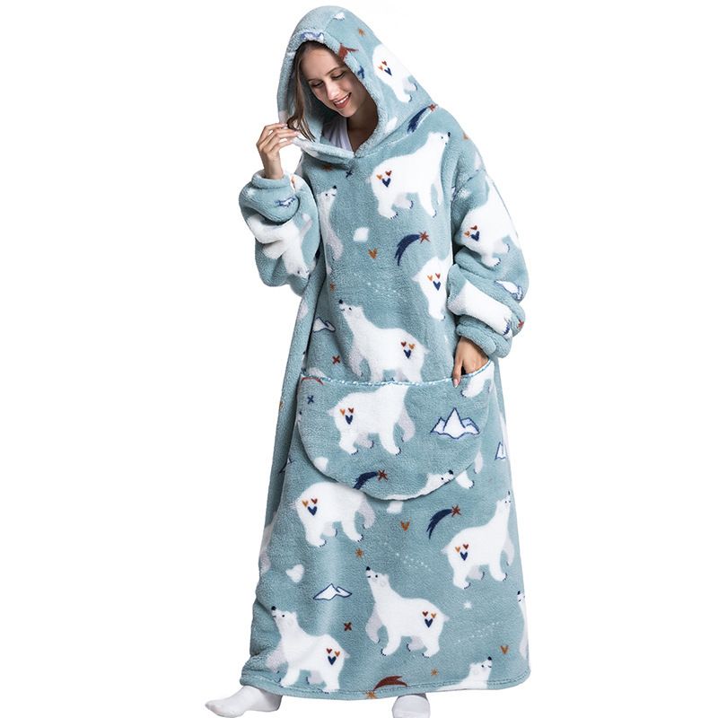 Hoodie Wearable Blanket Oversized Warm Pullover Lazy Sweatshirt Extra Long_voghion.com