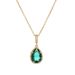 New teardrop shaped faceted super shiny gold zircon pendant simple colorful green crystal stainless steel chain necklace accessories_voghion.com
