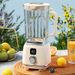 Portable Juicer Blender For Fruits & Smoothies, 600mL High-Speed USB Rechargeable With 5 Blades, BPA-Free Glass Cup, Ideal For Home_voghion.com