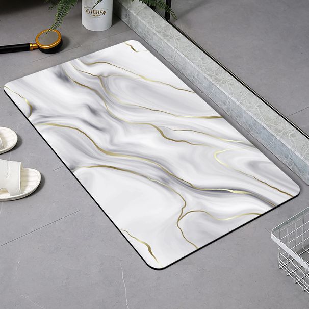 Hjem Møbler Marmor tekstur husholdning badeværelse distel mudder absorberende gulvmåtte dørmåtte toilet dørmåtte badeværelsesmåtte_voghion.com