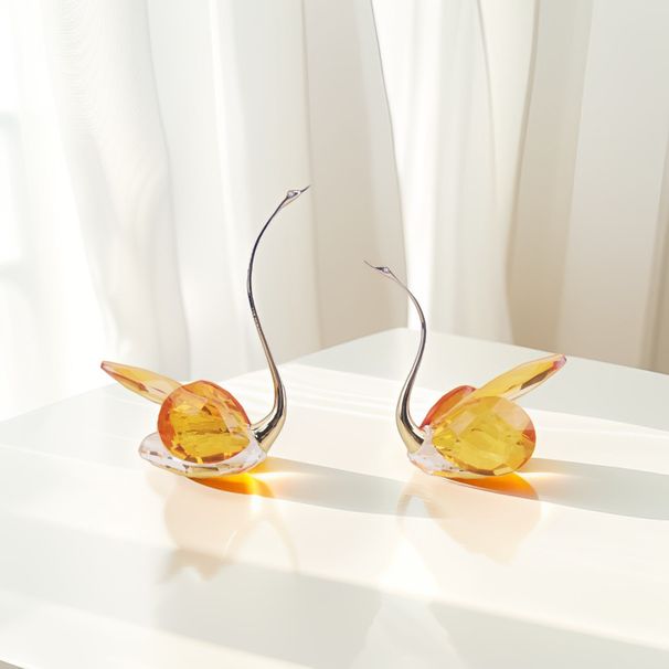 Crystal Swan Living Room Entrance Light Luxury Glass Ornament TV Cabinet Counter Decoration Home Wedding Gift_voghion.com