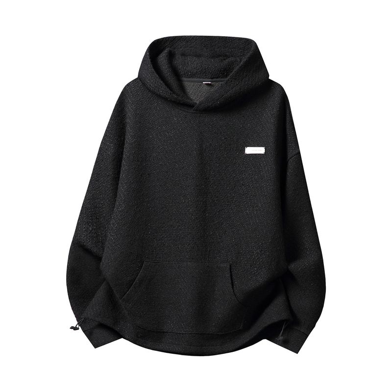 Sudadera informal con capucha para hombre: ligera, transpirable, holgada y cómoda (negro/gris, tallas M-XXL)_voghion.com