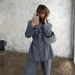 GraceChic 2024 Spring Women's Fashion High-End Lapel Waist-Cinching Blazer Casual Long Pants Design Suit_voghion.com