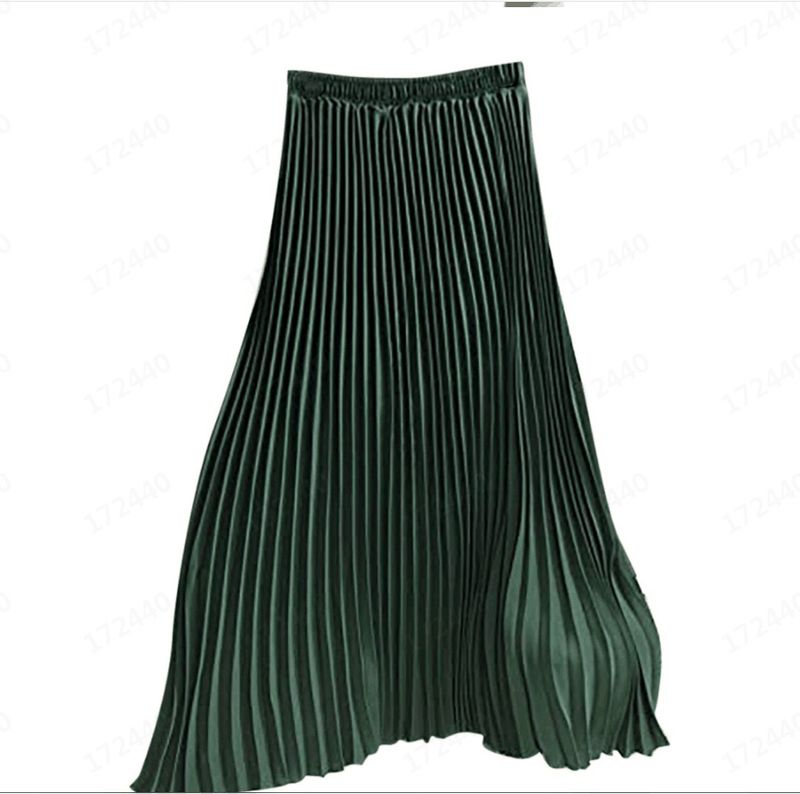 Verve 2025 High Midi für Damen Faltenrock mit elastischer Taille_voghion.com
