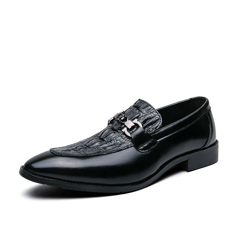 New pointed crocodile patterned embossed breathable leather Korean version business suit men's shoes, fashionable and_voghion.com