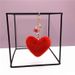 Portachiavi con ciondolo a forma di cuore, con ciondolo a forma di cuore, in peluche, per auto, con anello, creativo, piccolo regalo_voghion.com