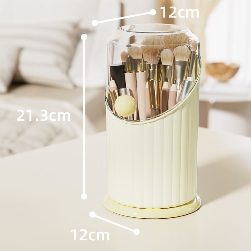 T2232 Makeup Brush Cylinder Rotating Dust-proof Dresser Cosmetics Storage Box Lipstick Eye Shadow Shelf_voghion.com